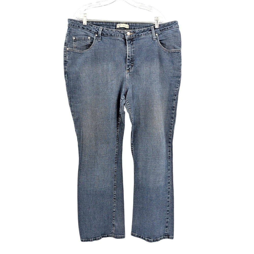 Bootcut Jeans Denim Mid Rise Faded Wash Riders by Lee 18W